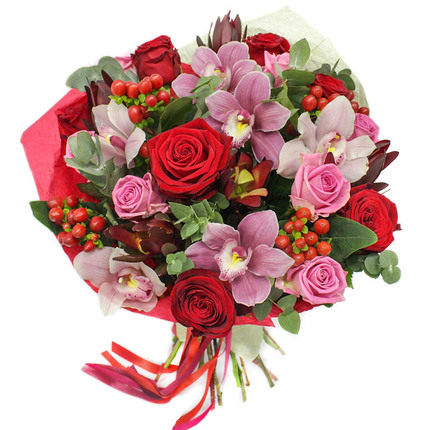 Крутой букет с розами